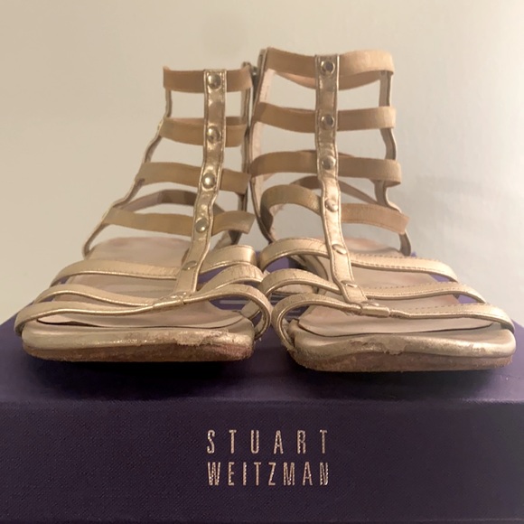 Stuart Weitzman 'Caesar' Leather Gladiator in Cava - Picture 9 of 16